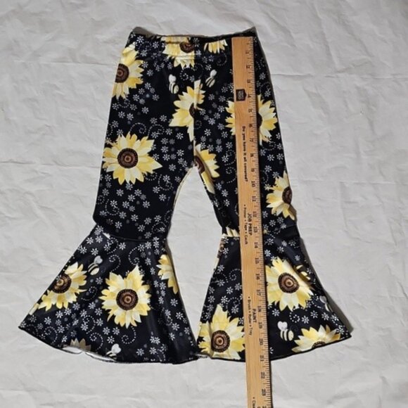 Flare Floral Sunflower Print Pants Girls Size 18-24 Months Unbranded Used - Picture 6 of 8
